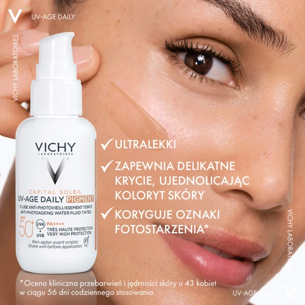Vichy Capital Soleil UV-Age Daily, koloryzujący fluid przeciw fotostarzeniu skóry, SPF 50+, 40 ml