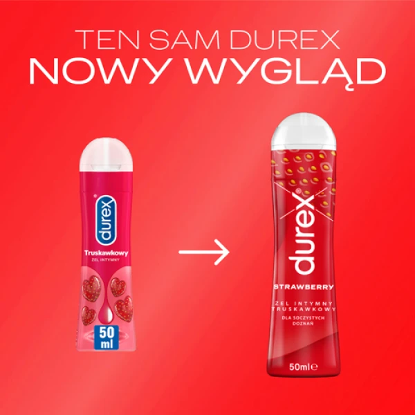 Durex Strawberry, żel intymny, truskawkowy, 50 ml