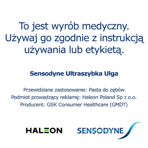 Sensodyne Ultraszybka Ulga, pasta do zębów nadwrażliwych, 75 ml