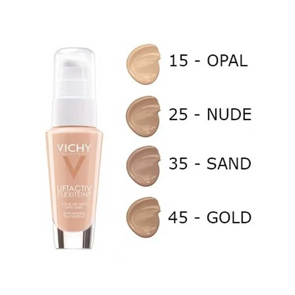 Vichy Liftactiv Flexiteint, podkład wygładzający zmarszczki, SPF 20, nr 45, gold, 30 ml