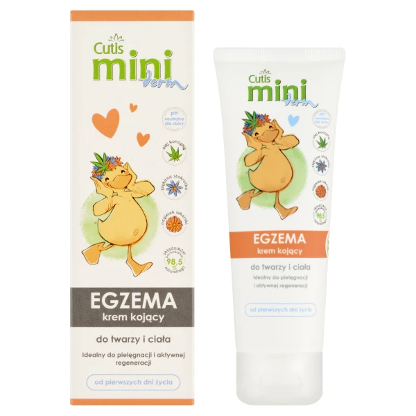 Cutis Mini Derm Egzema, krem kojący do twarzy i ciała, od pierwszych dni życia, 75 ml