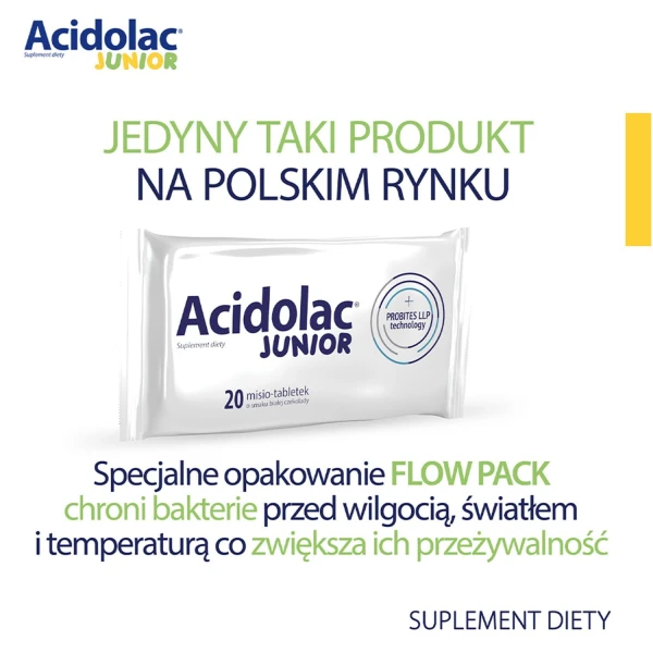 acidolac-junior-dla-dzieci-od-3 lat-smak-biala-czekolada-20-misio-tabletek