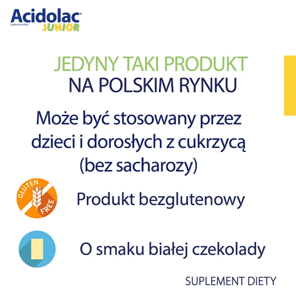 acidolac-junior-dla-dzieci-od-3 lat-smak-biala-czekolada-20-misio-tabletek