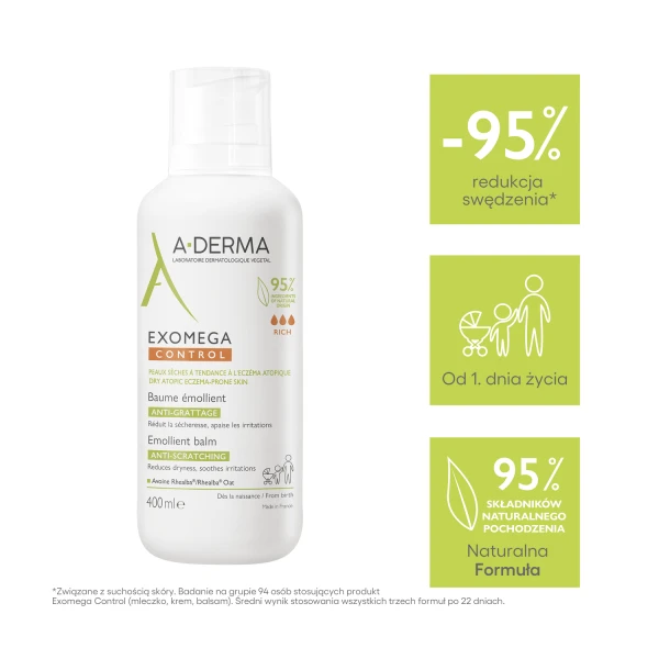 A-DERMA Exomega Control, balsam 400 ml