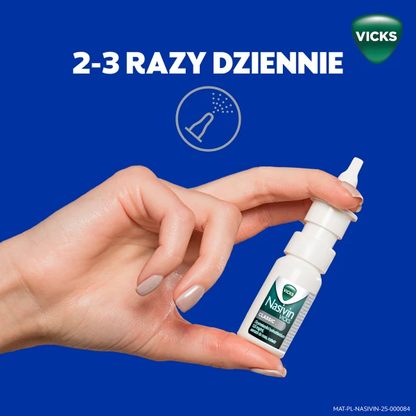 Nasivin Vicks Classic 0,5 mg/ml, aerozol do nosa dla dorosłych i dzieci od 6 lat, 10 ml