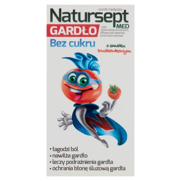 natursept-med-gardlo-lizaki-bez-cukru-smak-truskawkowy-powyzej-3-lat-6-sztuk