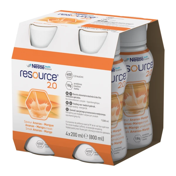 Resource 2.0, płyn o smaku ananas-mango, 4 x 200 ml