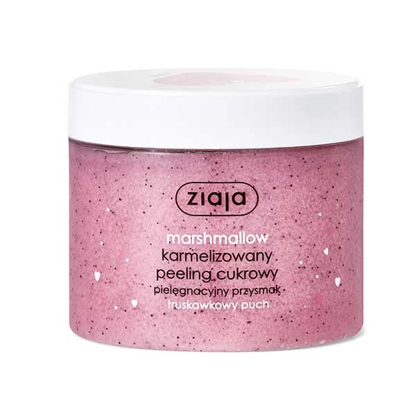 Zestaw Ziaja Marshmallow, peeling cukrowy, 300 ml + pianka myjąca do rąk i ciała, 250 ml + nawilżający krem do rąk, 50 ml + galaretka myjąca do kąpieli, 260 ml