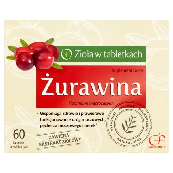 Zioła w tabletkach Żurawina, 60 tabletek