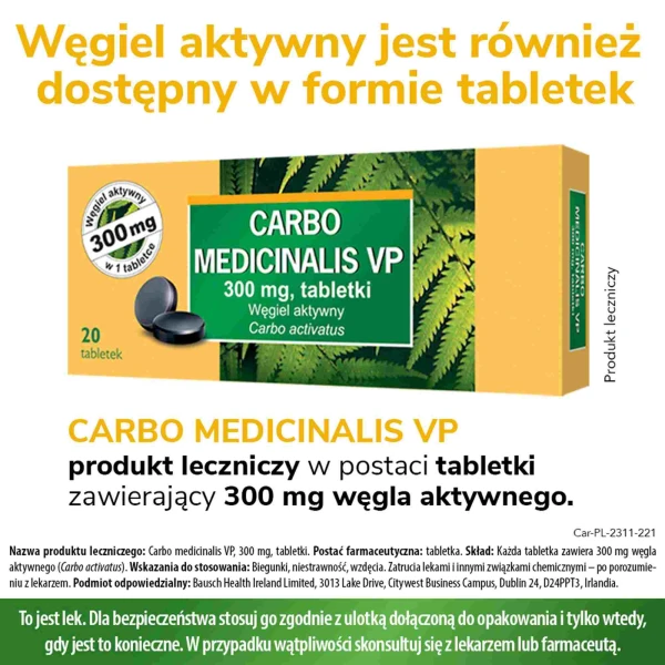 Węgiel leczniczy VP 200 mg, 20 kapsułek