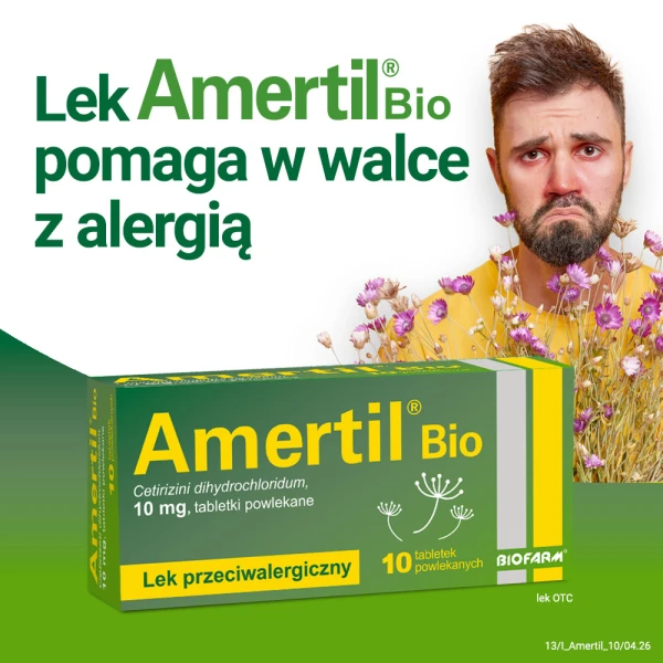 Amertil Bio 10 mg, na alergię, 10 tabletek powlekanych