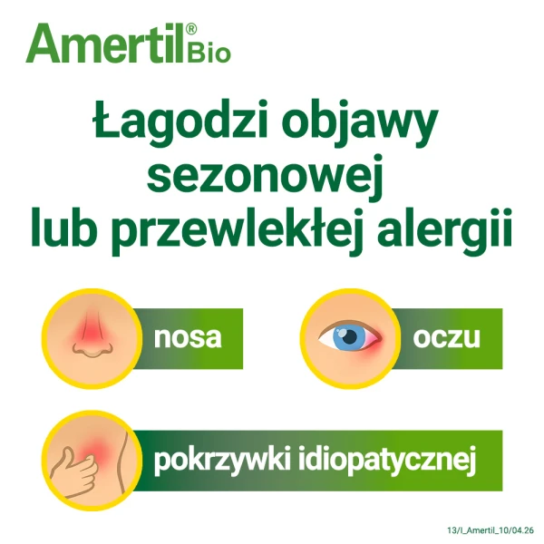 Amertil Bio 10 mg, na alergię, 10 tabletek powlekanych
