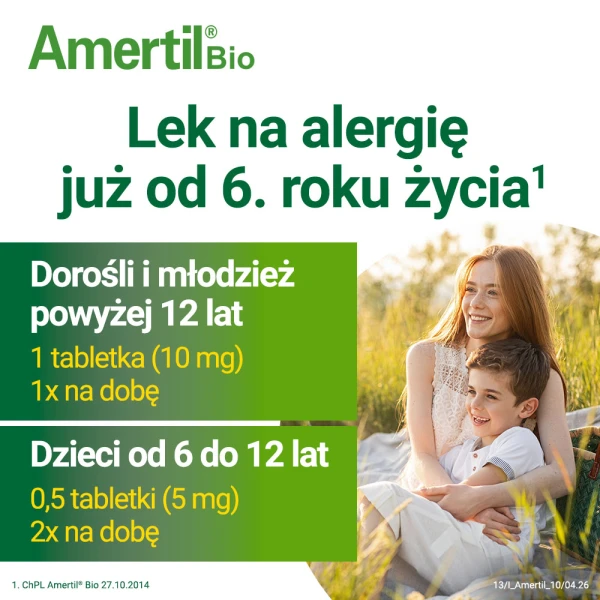 Amertil Bio 10 mg, na alergię, 10 tabletek powlekanych
