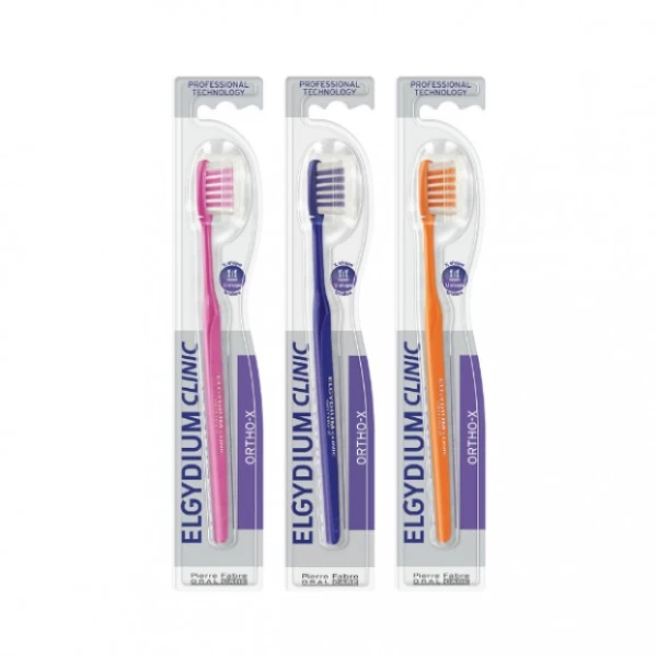 Elgydium Clinic Ortho X, szczoteczka ortodontyczna, medium, 1 sztuka