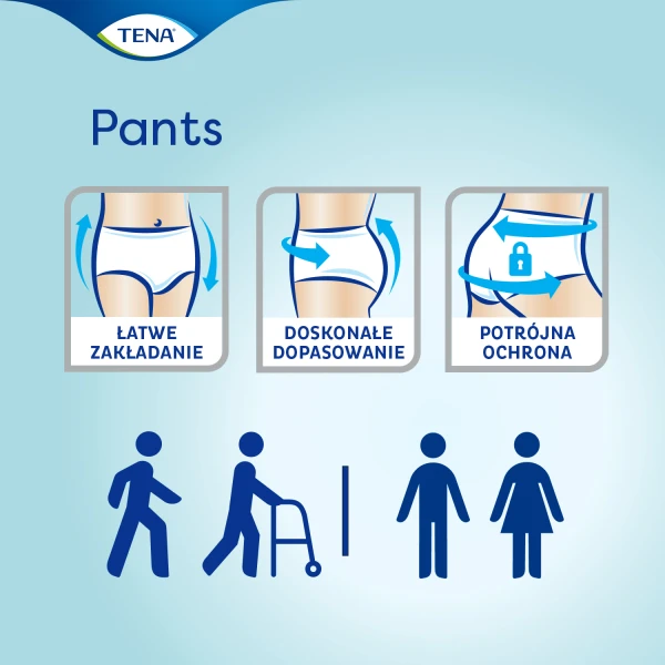 Tena Pants ProSkin, majtki chłonne, rozmiar S, 65-85 cm, Plus, 15 sztuk