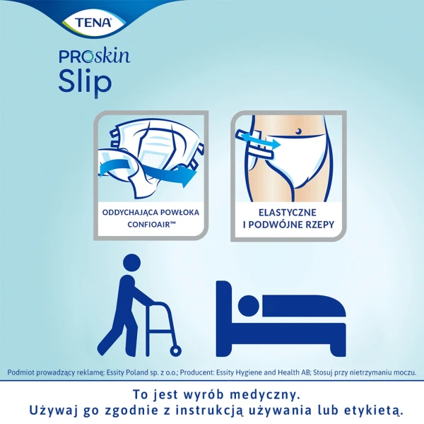 Tena Slip ProSkin Plus, pieluchomajtki, rozmiar S, 56-85 cm, 30 sztuk
