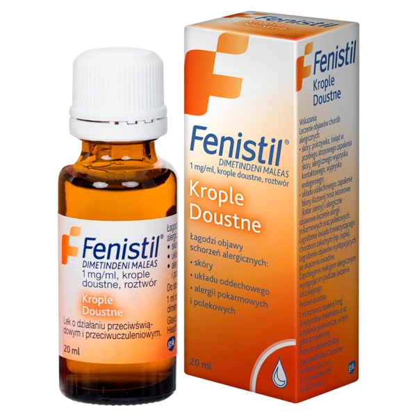 Fenistil 1 mg/ ml, krople doustne, 20 ml