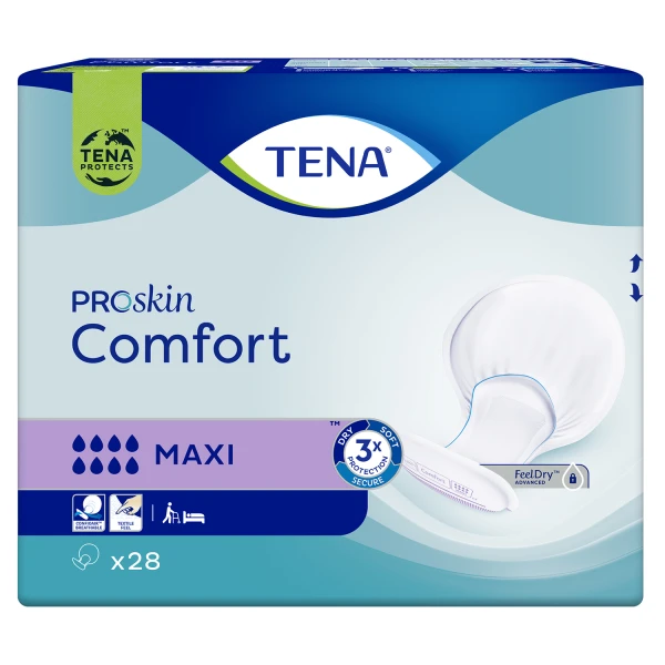 Tena Comfort ProSkin, pieluchy anatomiczne, Maxi, 28 sztuk