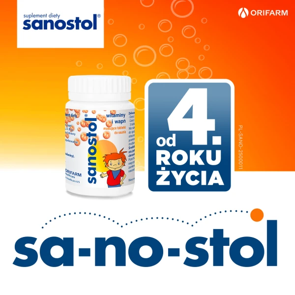 Sanostol, dla dzieci od 4 lat, 30 tabletek musujących do ssania