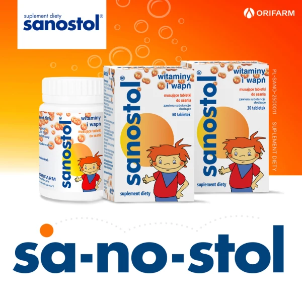Sanostol, dla dzieci od 4 lat, 30 tabletek musujących do ssania