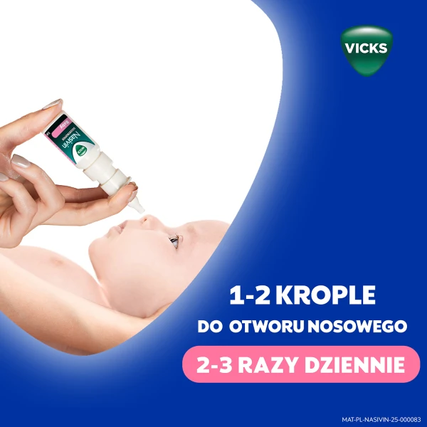 Nasivin Vicks Baby 0,1 mg/ml, krople do nosa dla niemowląt od 3 miesiąca, 5 ml
