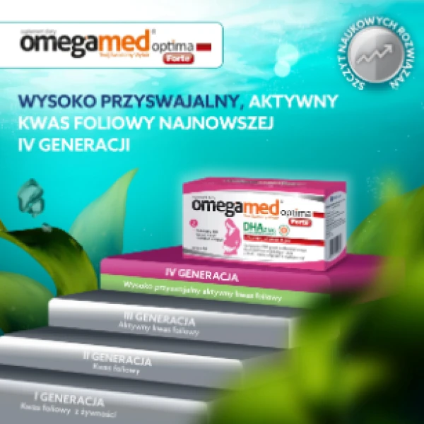 Omegamed Optima Forte DHA z alg dla kobiet w II i III trymestrze ciąży oraz matek karmiących, 60 kapsułek