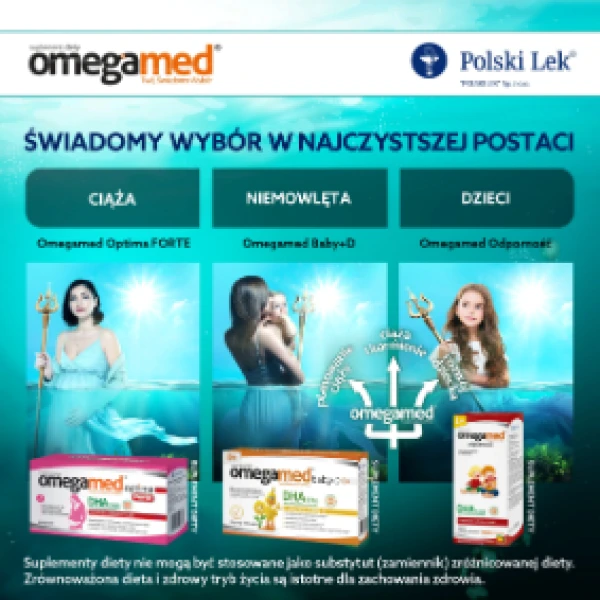Omegamed Optima Forte DHA z alg dla kobiet w II i III trymestrze ciąży oraz matek karmiących, 60 kapsułek