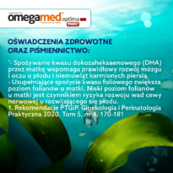 Omegamed Optima Forte DHA z alg dla kobiet w II i III trymestrze ciąży oraz matek karmiących, 60 kapsułek
