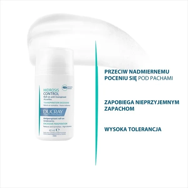 Ducray Hidrosis Control, antyperspirant w kulce 48h, 40 ml