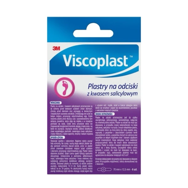 Plastry Viscoplast, na odciski z kwasem salicylowym, 6 sztuk