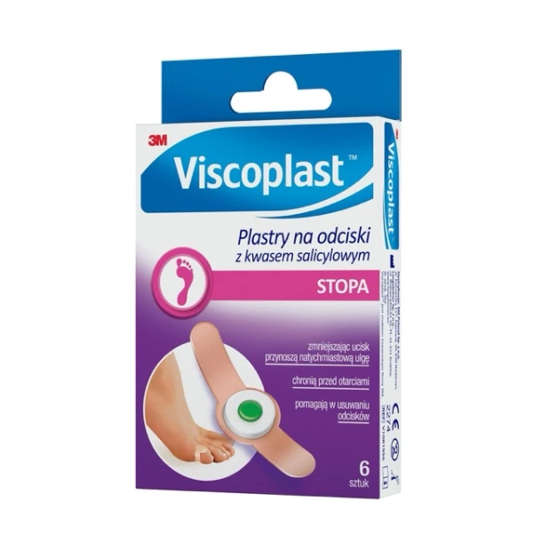 Plastry Viscoplast, na odciski z kwasem salicylowym, 6 sztuk