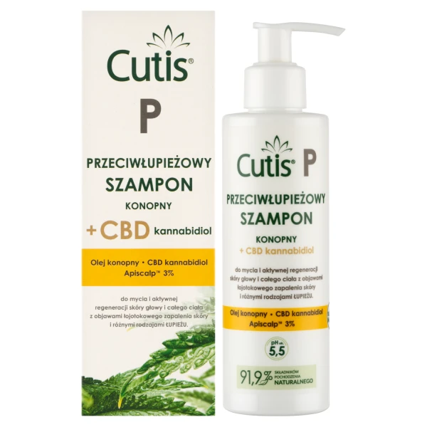 Cutis P, przeciwłupieżowy szampon konopny + CBD, 150 ml