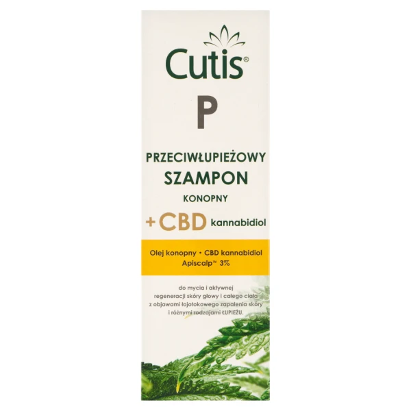 Cutis P, przeciwłupieżowy szampon konopny + CBD, 150 ml