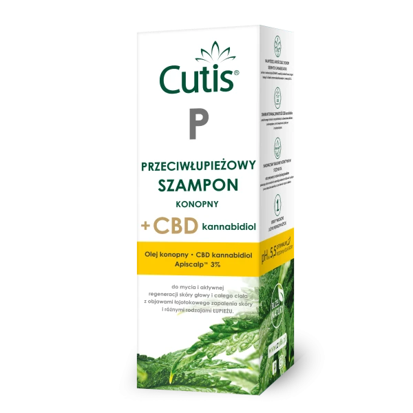 Cutis P, przeciwłupieżowy szampon konopny + CBD, 150 ml