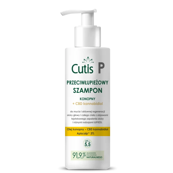 Cutis P, przeciwłupieżowy szampon konopny + CBD, 150 ml