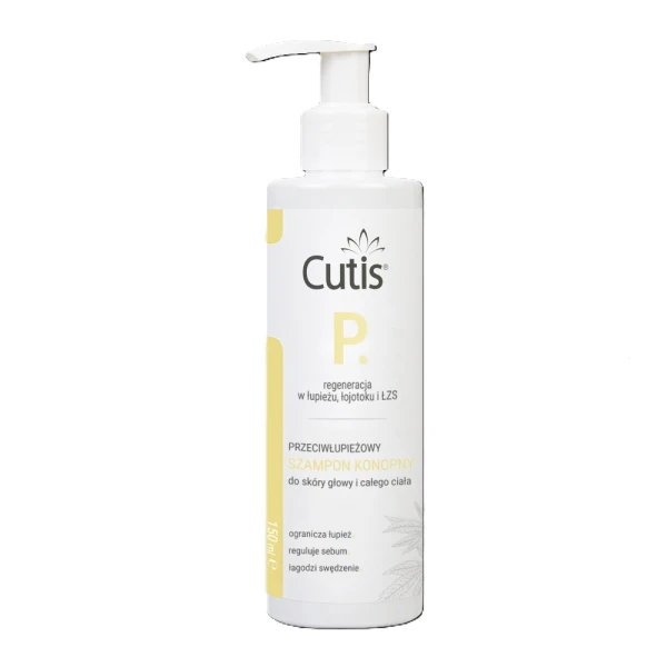Cutis P, przeciwłupieżowy szampon konopny + CBD, 150 ml