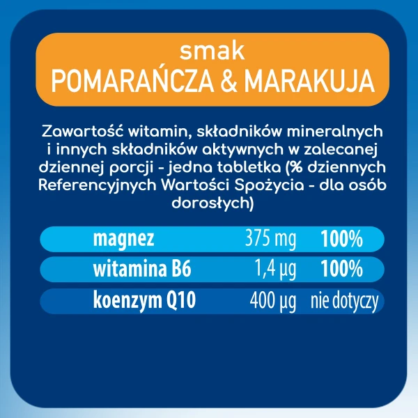 Plusssz Magnez Forte Cytrynian, smak pomarańcza-marakuja, 24 tabletki musujące