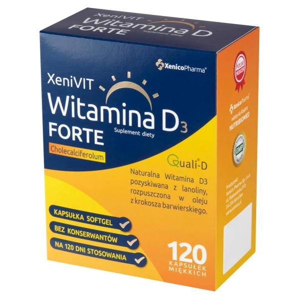 XeniVit Witamina D3 4000 IU Forte, 120 kapsułek