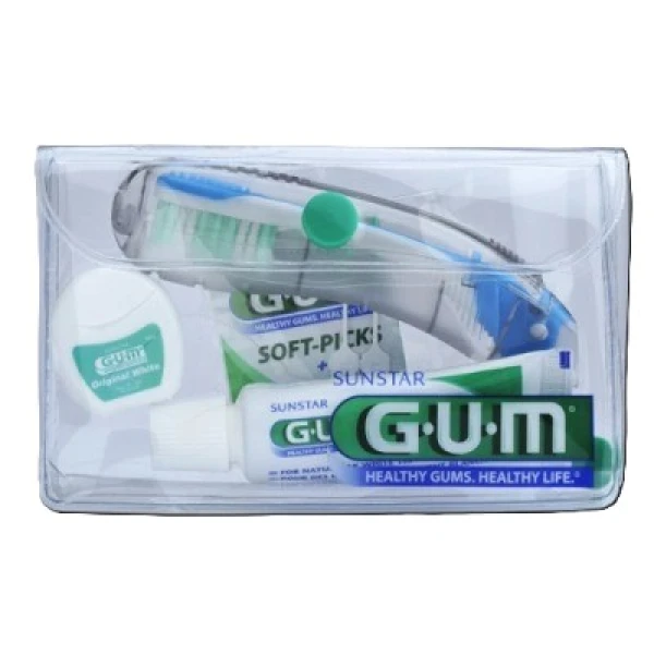 Sunstar GUM Travel-Kit, zestaw podróżny, 4 elementy