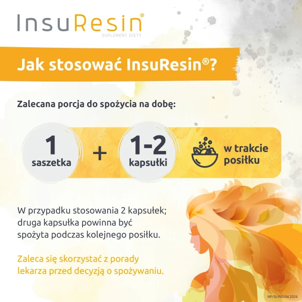 InsuResin, smak cytrusowy, 30 saszetek + 60 kapsułek
