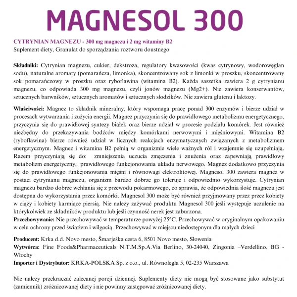 Magnesol 300, 20 saszetek