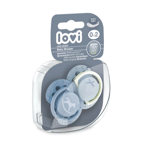 Lovi Baby Shower, smoczek uspokajający, silikonowy, dynamiczny, boy, 22/900, od 0-2 miesięcy, 2 sztuki