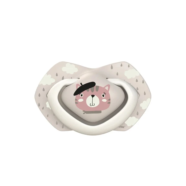 Canpol Babies, smoczek uspokajający, 0-6 miesięcy, silikonowy, symetryczny, Bonjour Paris, różowy, 2 sztuki