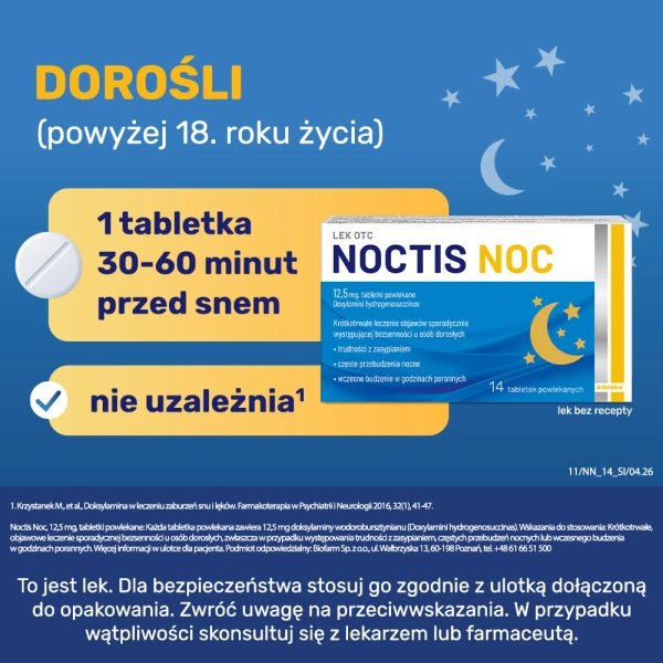 Noctis Noc 12,5 mg, lek nasenny, 14 tabletek powlekanych