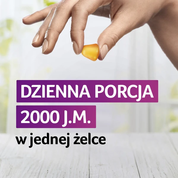 Vigantoletten Max, witamina D3 2000 j.m., żelki o smaku cytrynowym, 60 sztuk