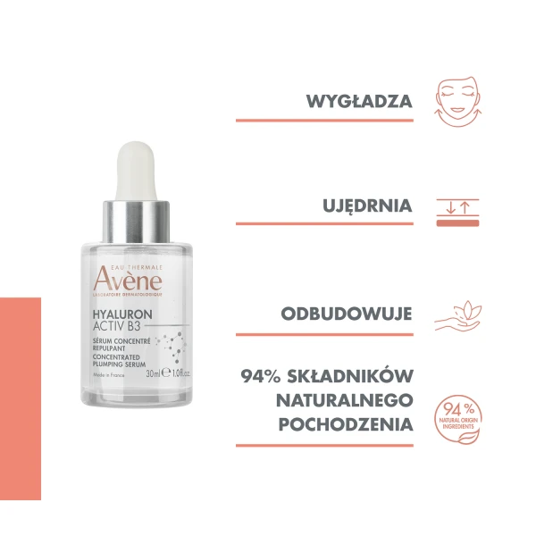 Avene Hyaluron Activ B3, skoncentrowane serum wygładzające, 30 ml