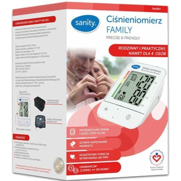 Sanity Ciśnieniomierz Family MD 3150, z zasilaczem, XL, 1 sztuka