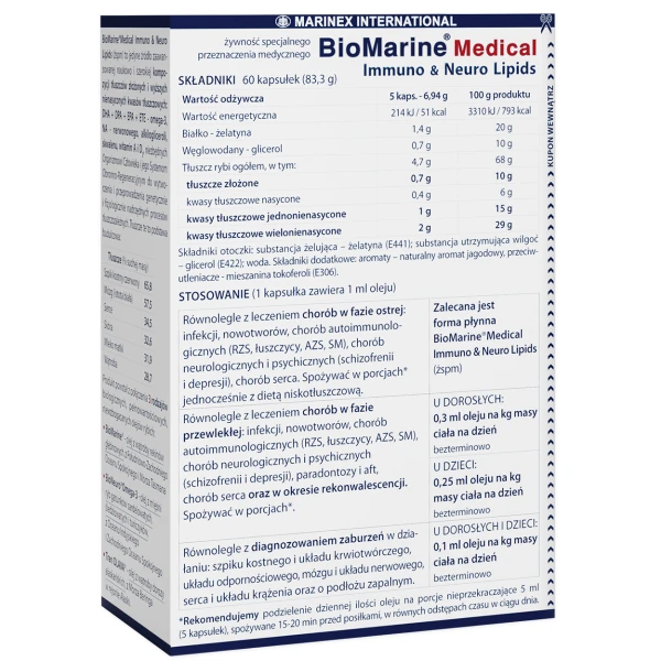 BioMarine Medical Immuno & Neuro Lipids, 60 kapsułek