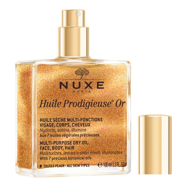 Nuxe Huile Prodigieuse Or, suchy olejek ze złotymi drobinkami do ciała, twarzy i włosów, 100 ml