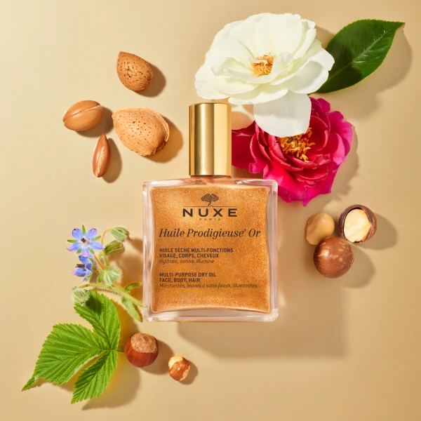 Nuxe Huile Prodigieuse Or, suchy olejek ze złotymi drobinkami do ciała, twarzy i włosów, 100 ml